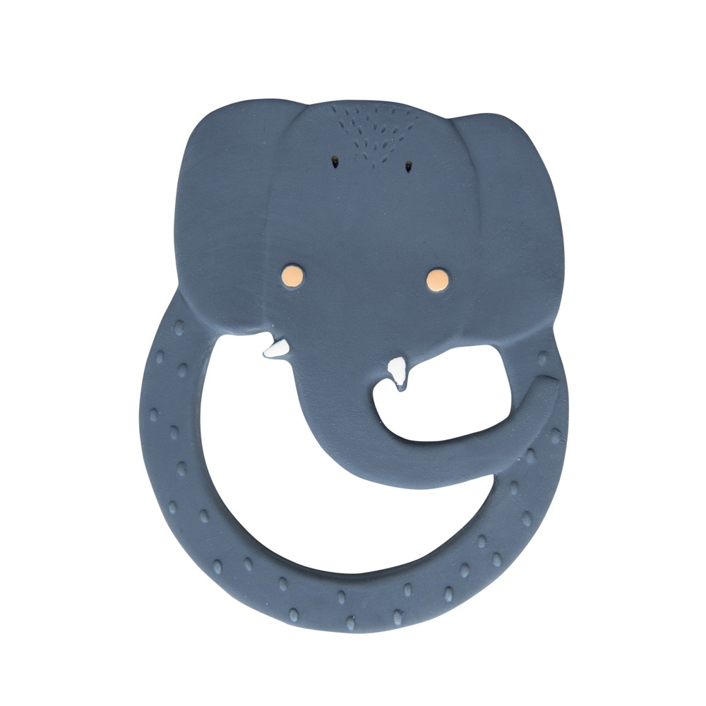 Natural rubber round teether - Mrs. Elephant